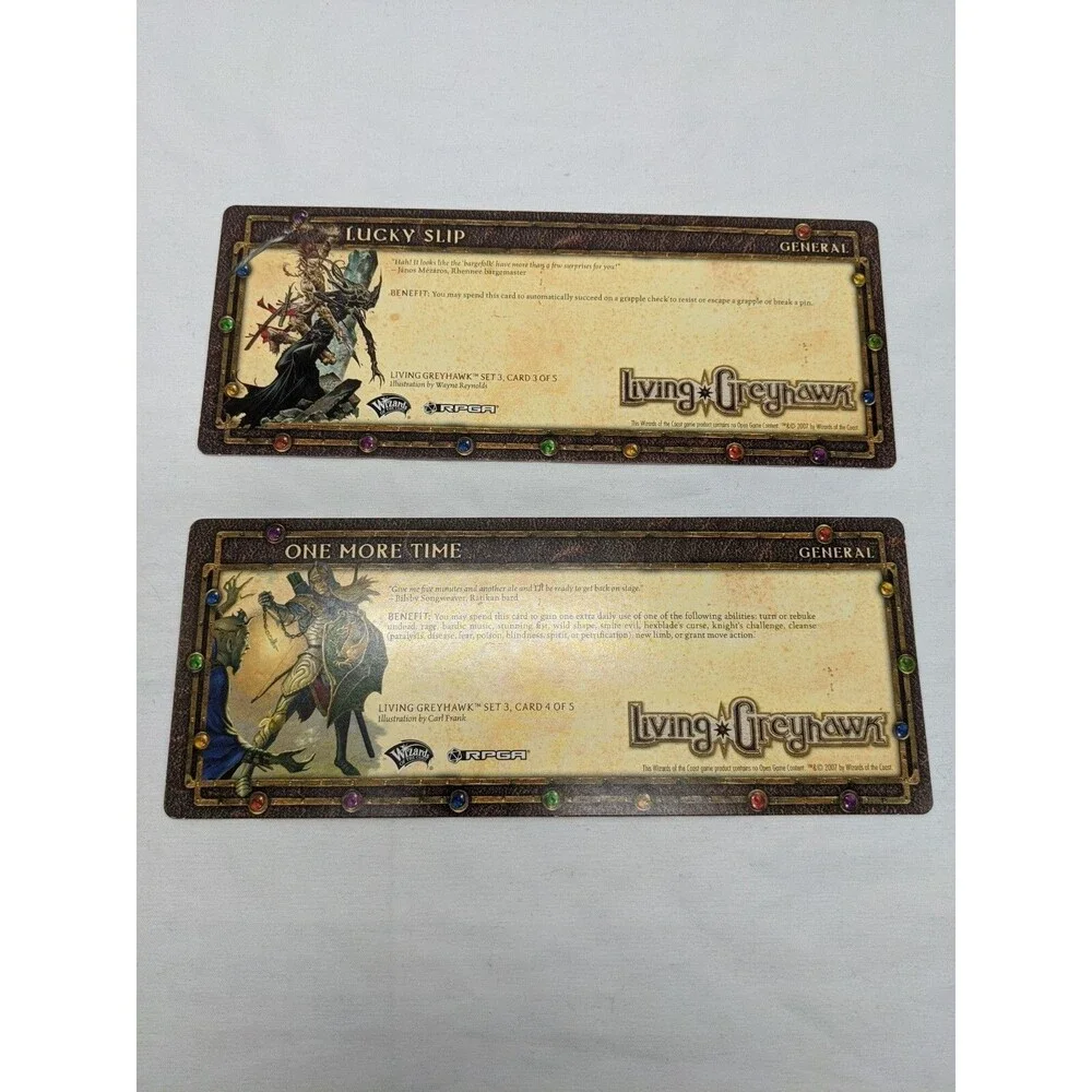 Lot Of (2) Dungeons And Dragons Campaign Cards Living Greyhawk Set 3 Cards 3-4